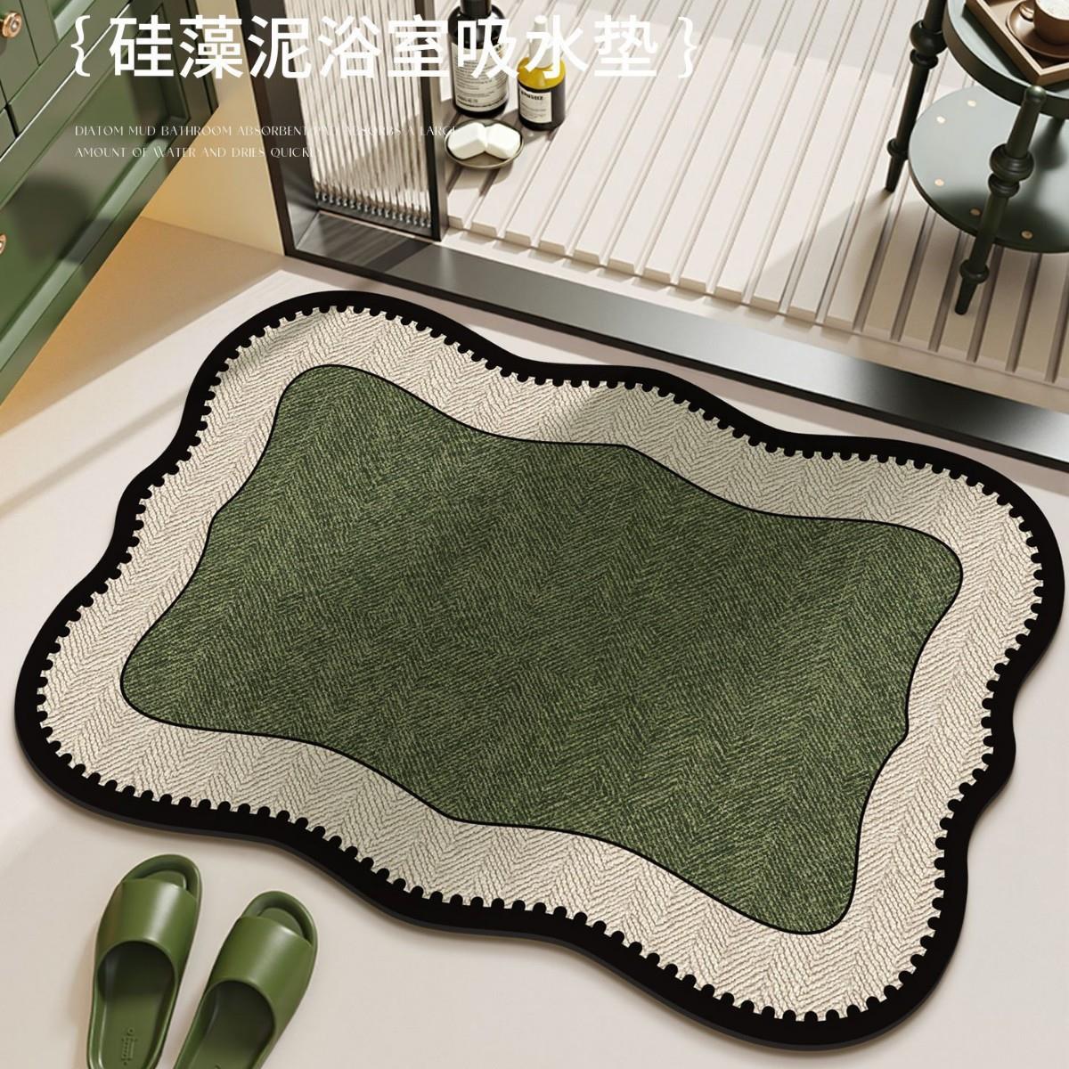浴室地垫卫生间门口防滑垫法式复古易打理吸水脚垫家用硅藻泥地垫