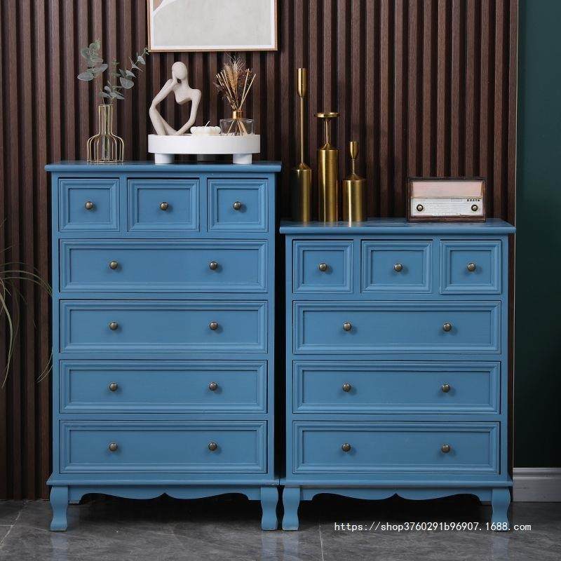 橱五斗柜实木靠柜奢墙抽屉式收纳卧室大GLT柜子储物柜轻五斗带锁