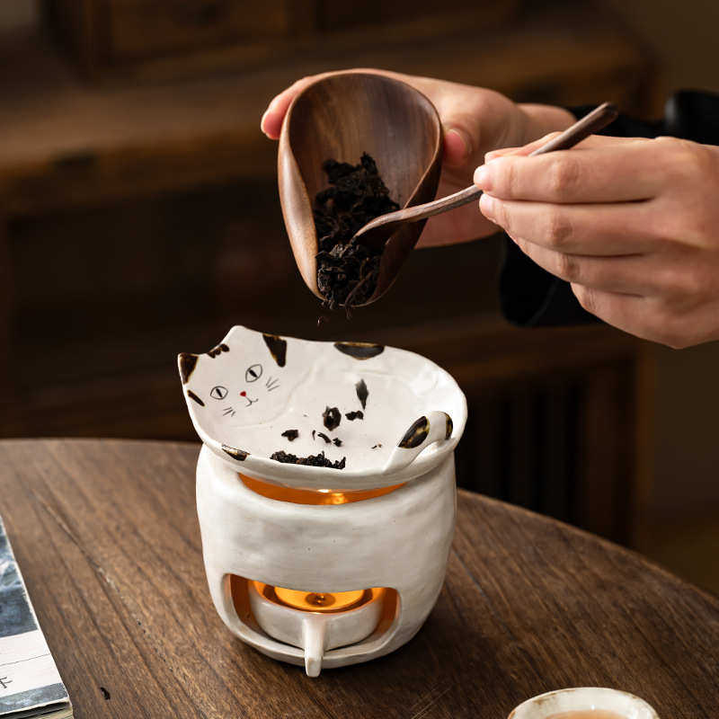 猫咪香薰炉雪松炉粉引侘寂风烤茶炉烤圣木茶叶蜡烛茶叶加热提香炉,餐饮具,茶具礼盒,淘宝优惠券,粉丝福利购,淘宝优惠卷