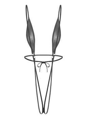 ace-up Bathing Suit Sheer Mesh Crotchless Bodysuit Slingkini