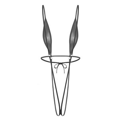 ace-up Bathing Suit Sheer Mesh Crotchless Bodysuit Slingkini