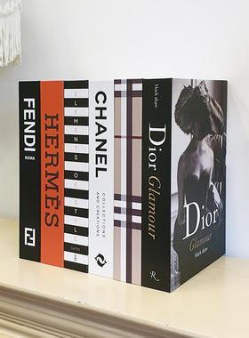 折叠款时尚杂志仿真书简约英文咖啡桌假书展示书酒店别墅装饰摆件