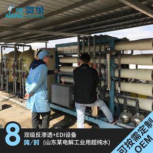 8吨/时双级反渗透设备建材电子实验室2去离子水EDI超纯水处理厂家
