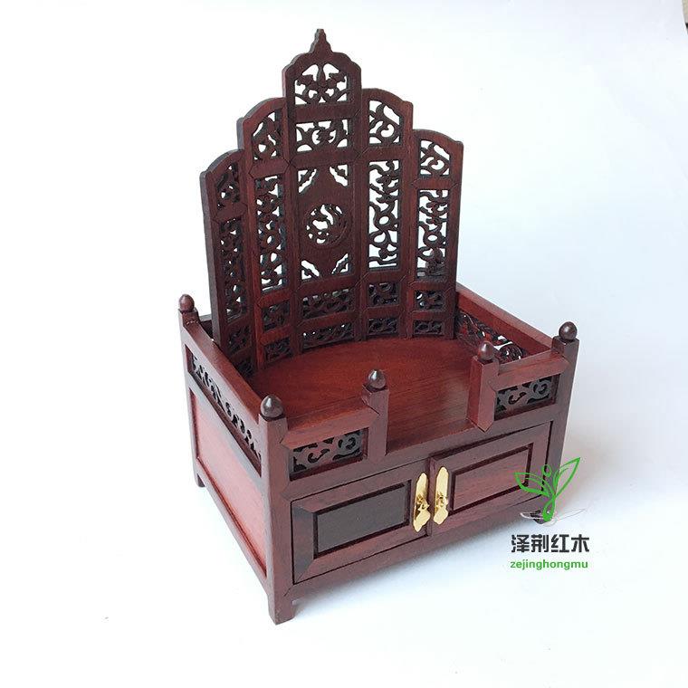 红实木雕工艺品中式仿古明清微缩微型家具模型红酸枝梳妆台小摆件