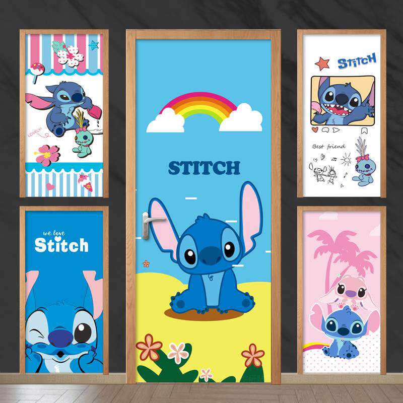 创意卡通动漫儿童房旧木门防水门贴纸自粘翻新整张衣柜移门推拉门