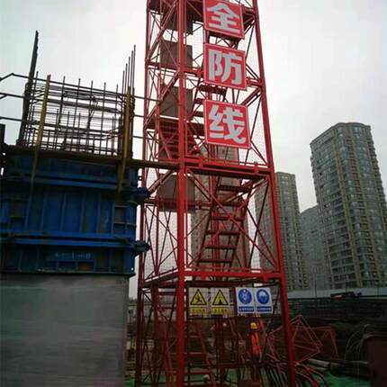 山东济宁桥梁施工爬梯 防护梯笼 基坑通道梯笼 箱式梯笼