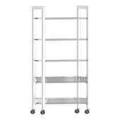 不锈钢厨房置物架多层落地家用小推车蔬菜篮收纳浴室储物架子