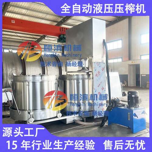 全自动PLC液压压榨机厂家柚子大产能苹果物理挤压榨汁机
