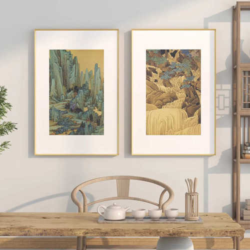 新中式禅意装饰画水墨山水壁画风景字画卧室客厅沙发挂画茶室墙画