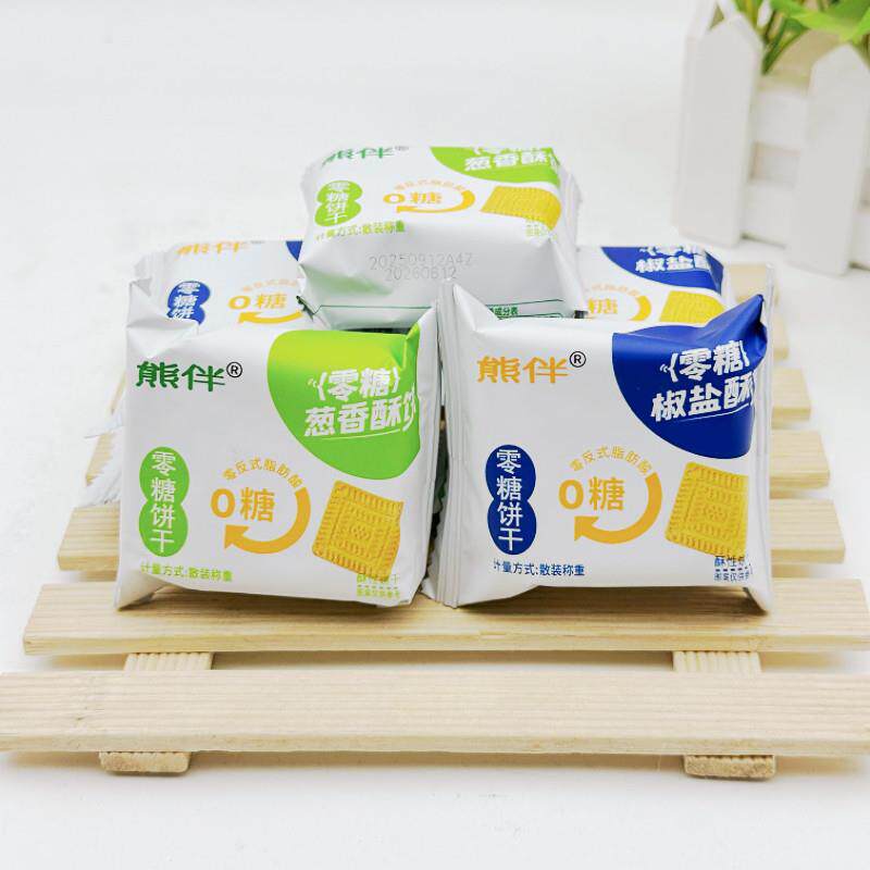 新货吉人食品熊伴零糖椒盐酥饼干葱香饼干零反式脂肪酸散装称重早