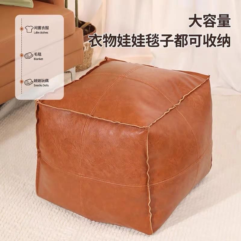 工袋厂励保实力直销皮墩轻奢服榻坐垫旧衣收纳沙发矮凳客厅懒人榻
