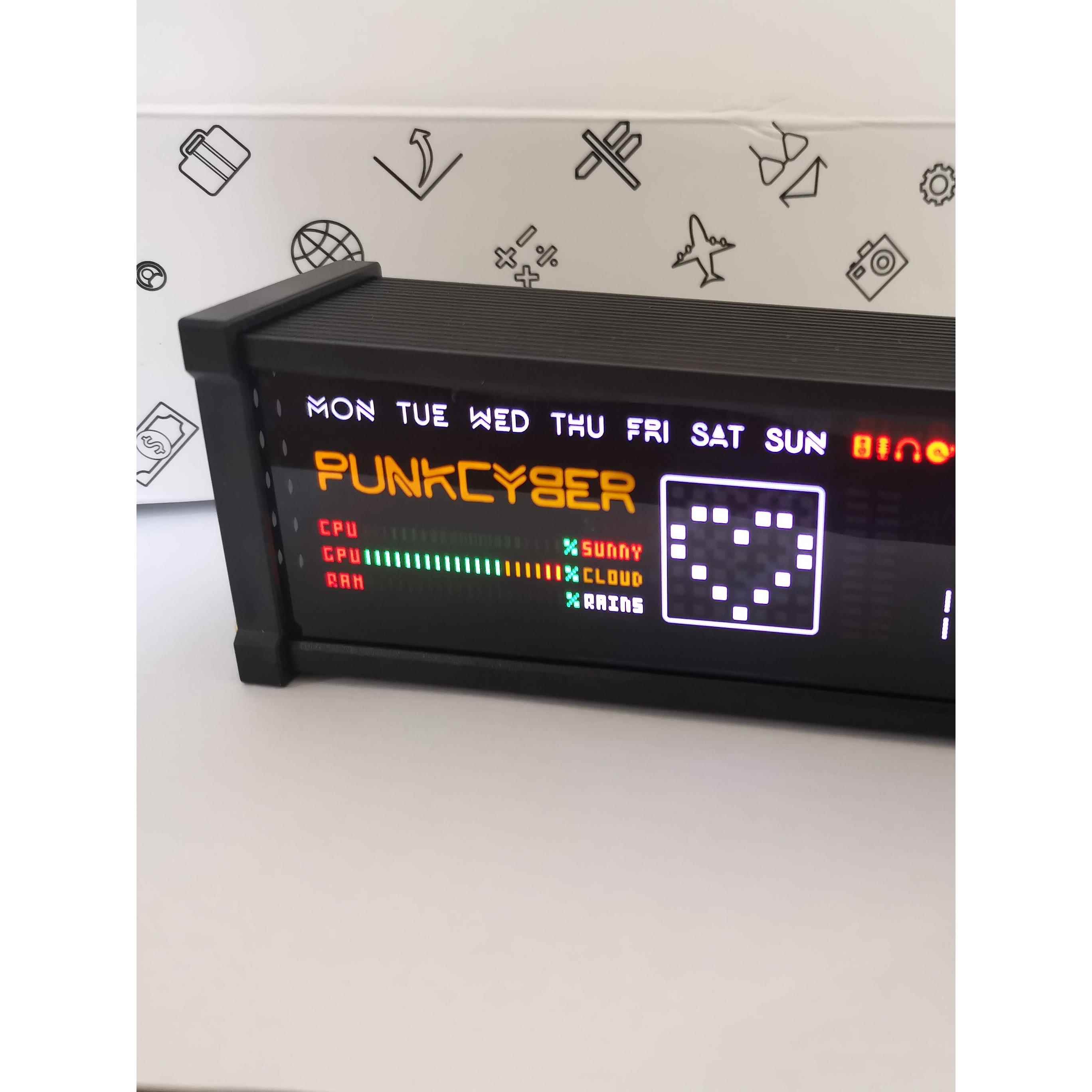 Punkcyber创意数码荧光管时钟Wfd覆古桌面装饰作为礼物给男朋友的