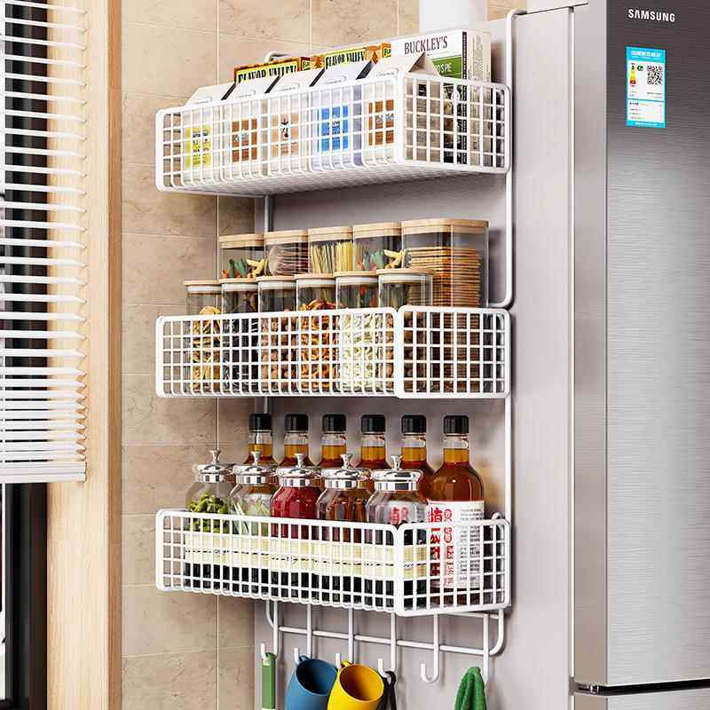 多功能冰箱挂架侧挂冰箱架厨房用品置物架纸巾保鲜袋调味料收纳架