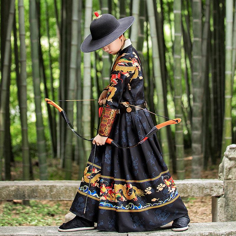 男童汉服春装明制古装明朝男孩锦衣卫飞鱼服儿童侠客国风演出服图片