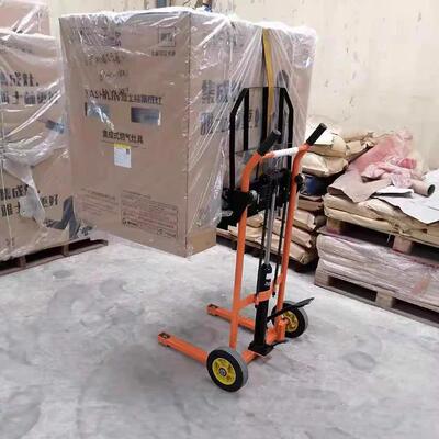 手动液压堆高机电动升降车简易堆高装卸搬运车移动微型轻便家用手