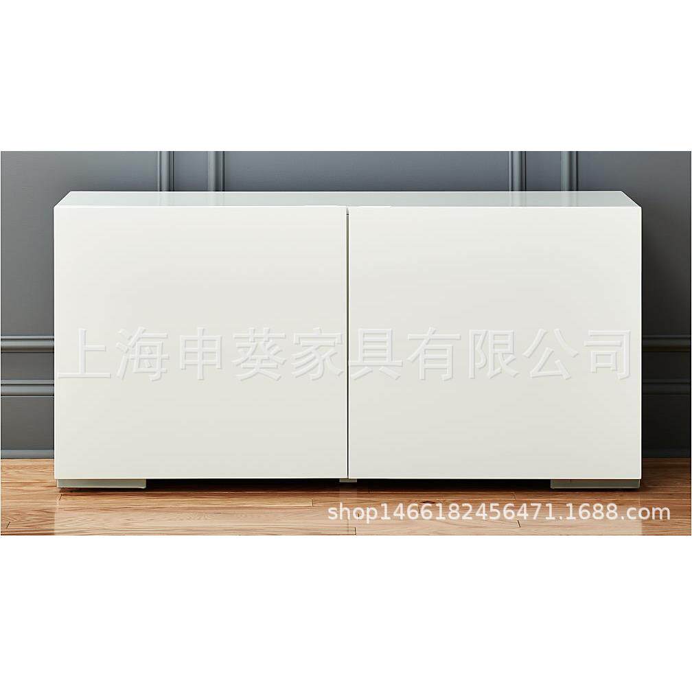 美式乡村现代简约创意储物视听柜实木轻奢客厅玄关收纳别墅样板房