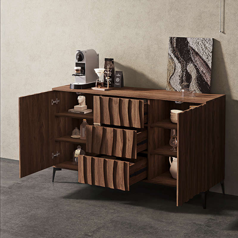 复古餐边柜实木储物柜中古橱柜展示柜靠墙柜子客厅高端斗柜玄关柜