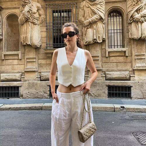 V-neck vest, jacket, women's top