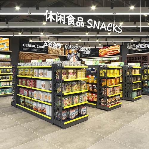 超市货架展示架零食便利店摆货置物架小食品饮料多层挂钩架