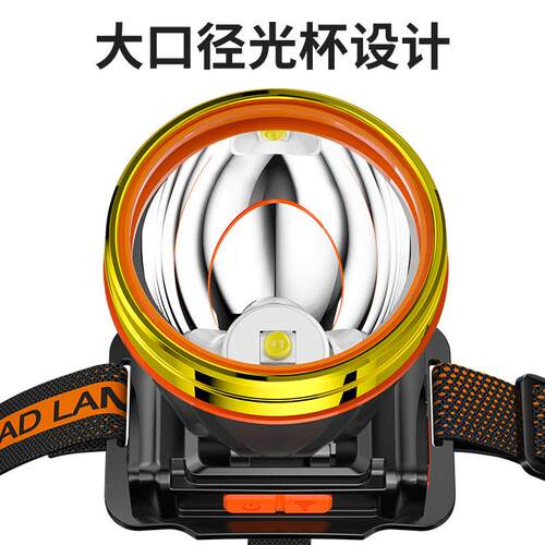 境l新款野外强光充电ed头戴式灯超长续航爆亮锂电户跨外夜钓头灯2