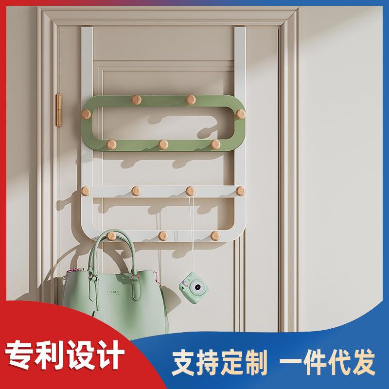 门后挂钩免打孔双层壁挂挂衣架收纳衣服卧室玄关洗手间背挂置物架