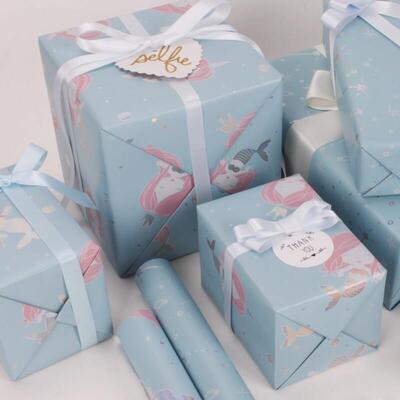 cute unicorn wrapping paper girl gift wrapper包装纸独角兽