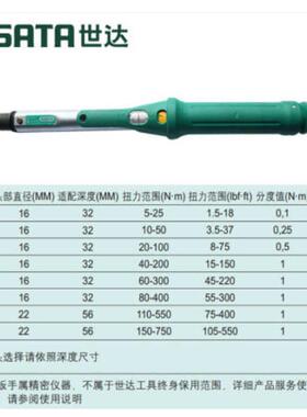 世达G系列可换头预置式扭力扳手96442 96443 96444 96445 96449