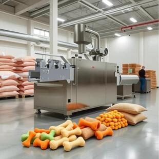 膨化宠物粮生产线设备双螺杆狗粮设备挤压机PLC控制厂家直供