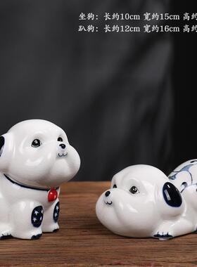 新款夫妇对狗创意现陶瓷工艺品，婚礼品，代家礼居装饰的，时尚小