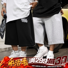 blacul基础百搭短裤男街舞hiphop宽松肥大码，休闲六分运动卫裤夏