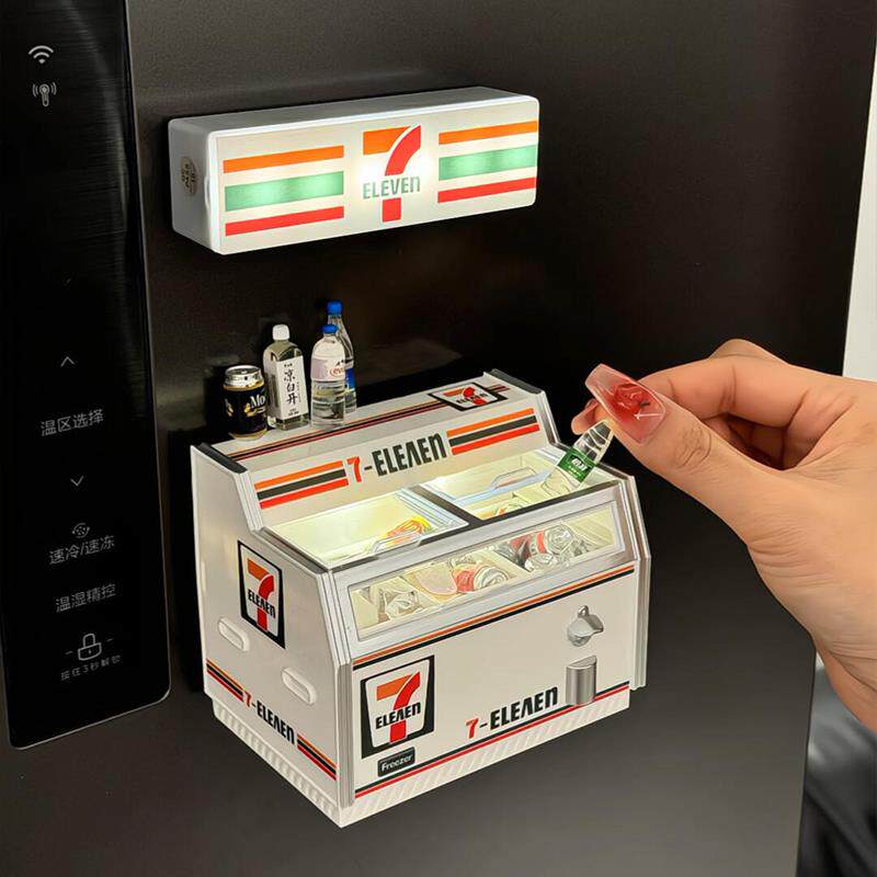 便利店冰箱贴迷你超市微缩食玩冰箱模型过家家摆件玩具娃娃屋创意