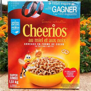晶磨蜂蜜全谷物麦圈燕麦圈早餐牛奶冲泡即食CHEERIOS CEREAL OAT