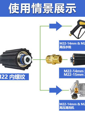 3200psi高压清洗机高压水管组件洗车机蓝色延长软管超软不打结M22