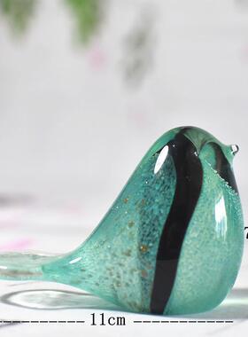 高档意琉璃小摆件可爱创动物装饰品玻璃小面鸟日生礼物结婚礼品桌