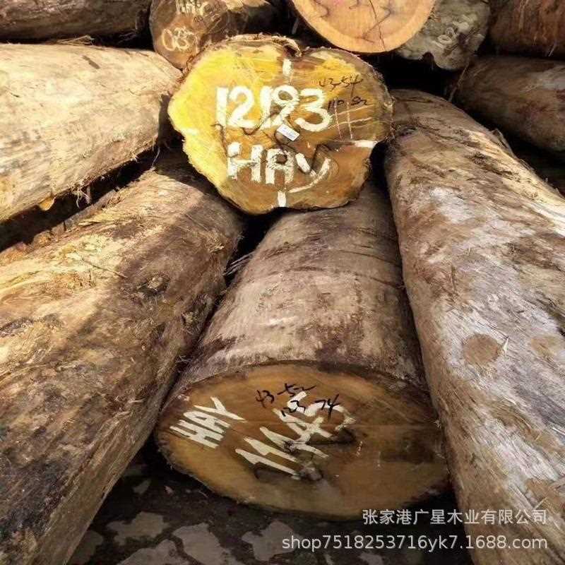 新款直销现货黄硬木原木黄檀木黄胆木户外硬木木头垫木古建筑地板
