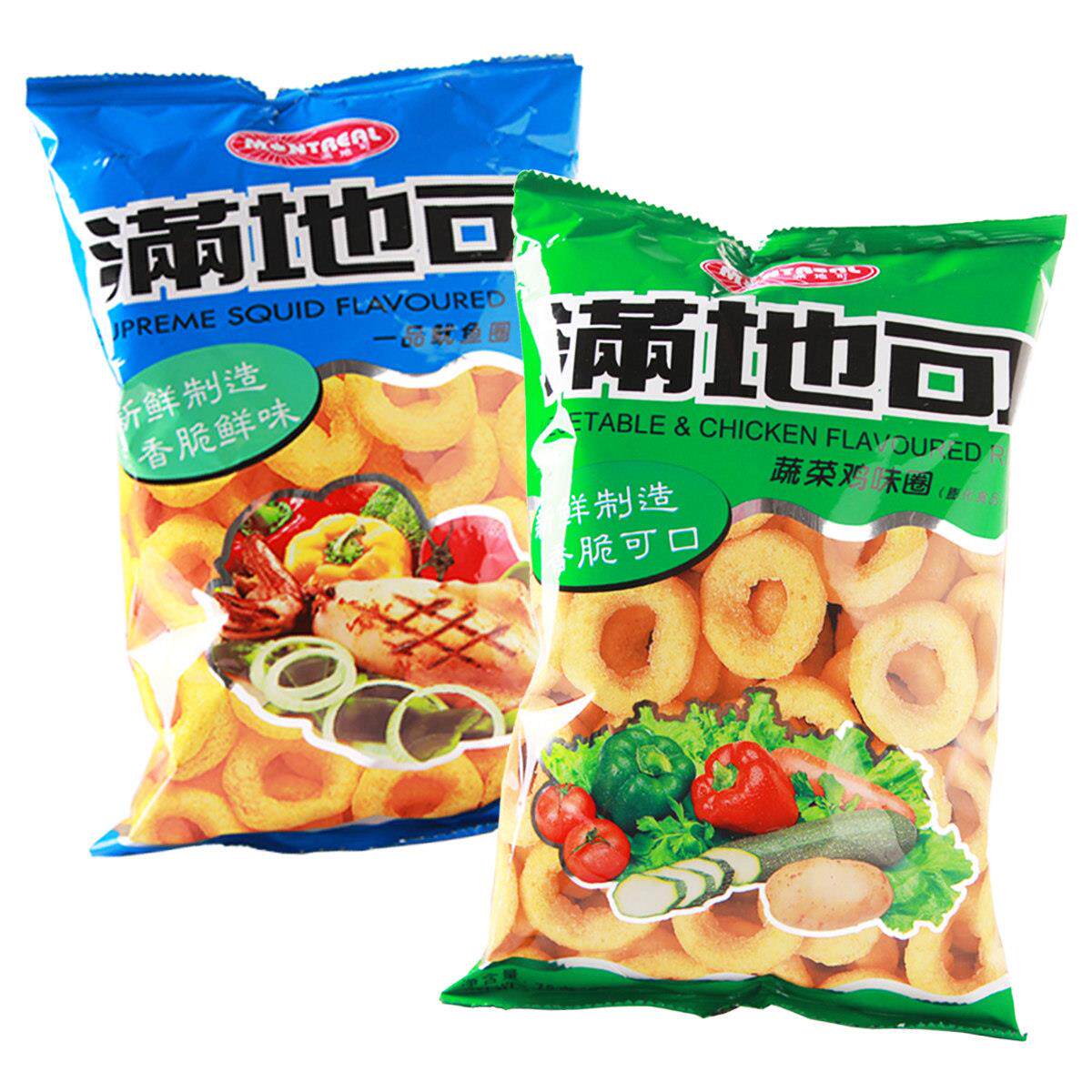 满地可蔬菜鸡味圈75g/袋装80后怀旧零食膨化休闲 食品多口味选55g