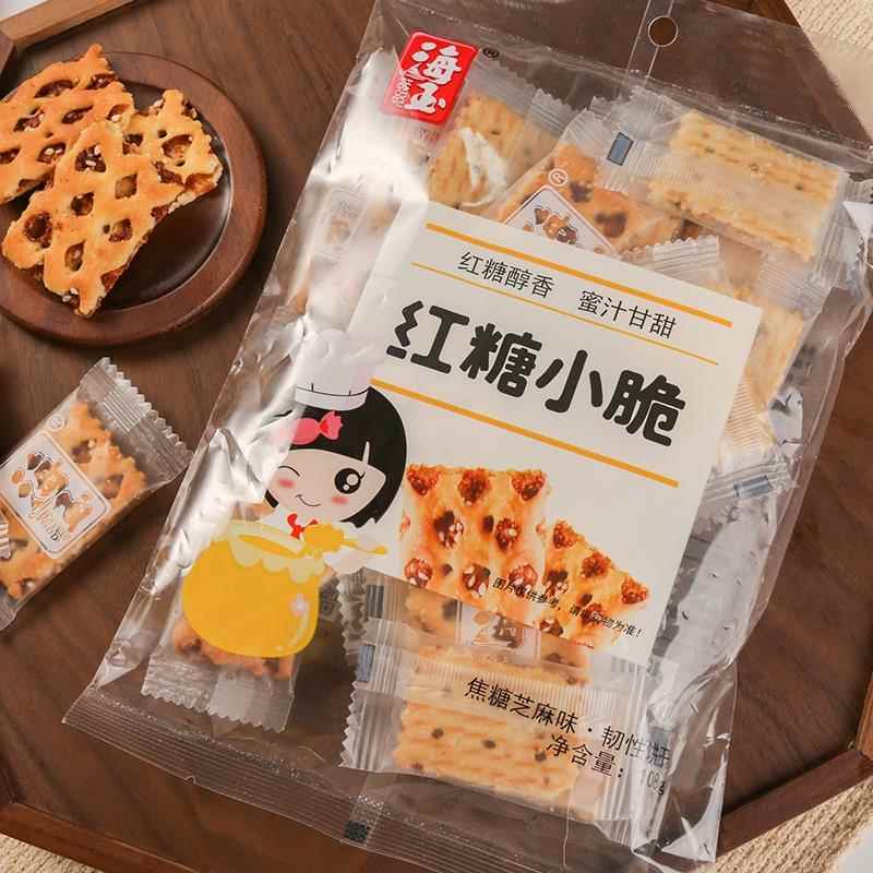山西海玉红糖小脆108g*3袋小蜂巢饼红糖芝麻味小包装休闲零食饼干