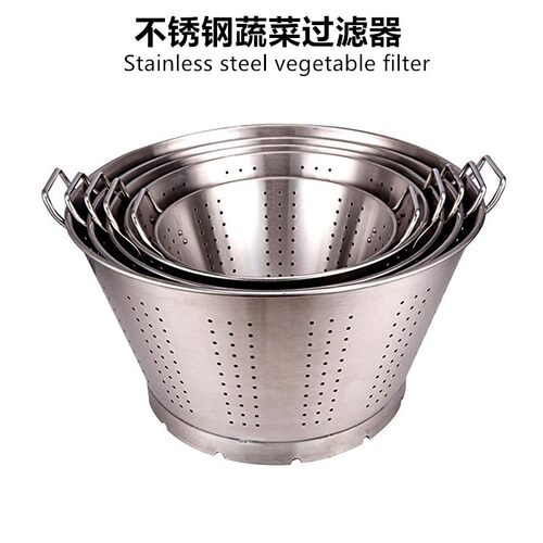 不锈钢洗菜盆沥水框商用洗米筛子水果篮酒店厨师肉馅盆蔬菜过滤器