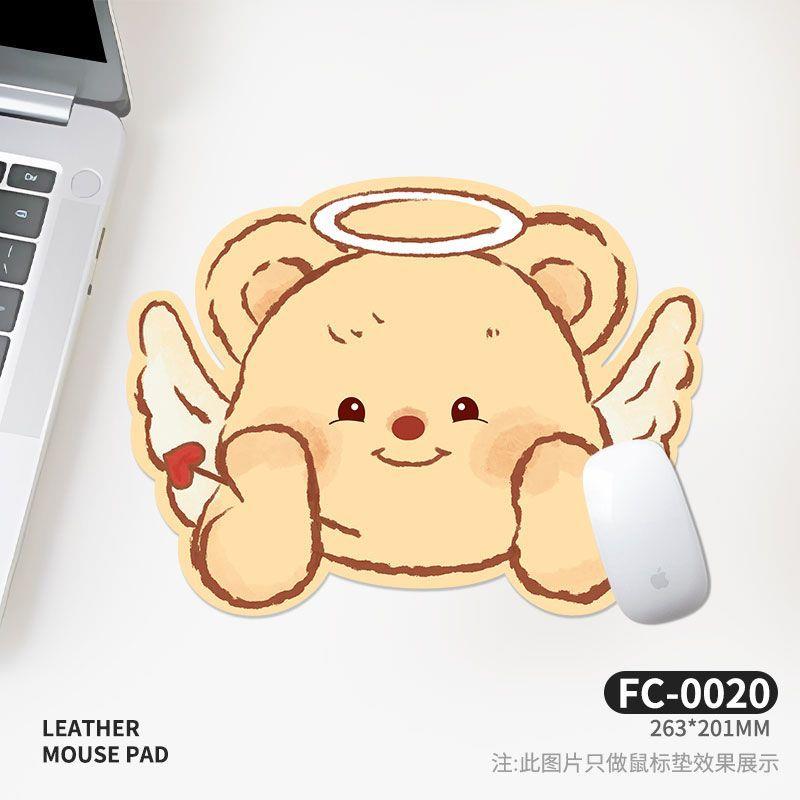 黄油小熊鼠标垫小号简约可爱卡通创意滑鼠办公异形桌垫防滑女生