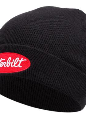 Gothic Embroidered Knit Cap Beanie - Warm Black Skull Stars