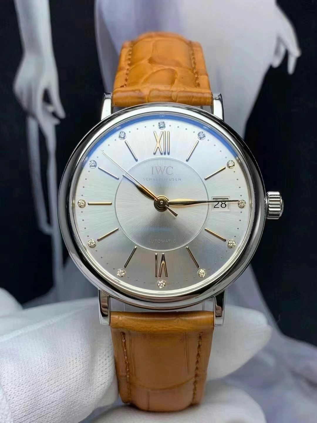 [9.8新]万国手表柏涛菲诺系列钻石时标自动机械女士腕表IW458101