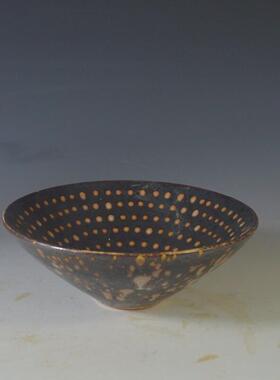 仿古瓷器 复古吉窑风碗格 满天董星斗笠碗 茶碗州 酒 古NXD古玩收