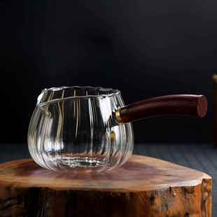厂家供应侧把玻璃公道杯茶漏套装 大小号茶海加厚耐热木把公道杯