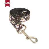 UDC 金属扣狗圈外贸新款 044 小花朵牵引套装 MUTTCO设计花纹狗圈