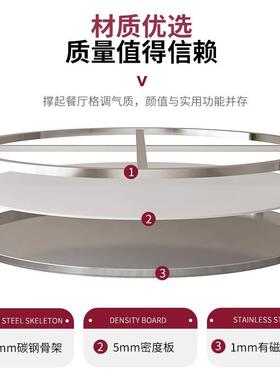 不V139锈钢折叠餐桌家用宿舍出租房桌吃饭玻大排档席带璃转盘圆餐