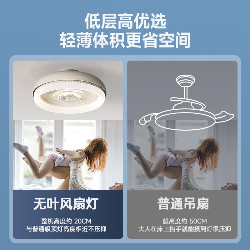 全光谱无叶风扇灯2025年新563隐款形静音室吸间顶主卧房电扇吊扇
