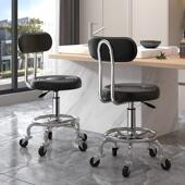 升降凳子靠背吧台椅加高美容高脚凳滑轮收银柜台旋转升降万向轮圆