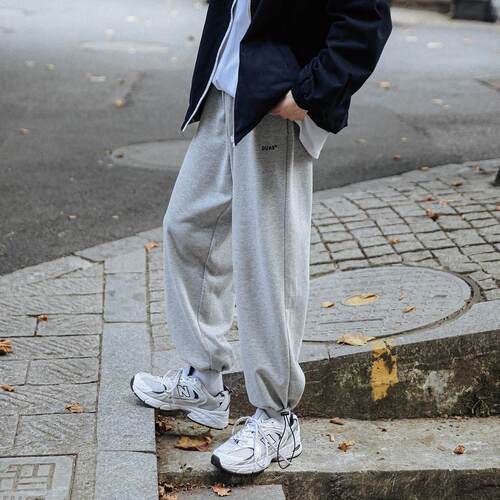 GOGOSOON男装卫裤2026春秋新款男生宽松长裤束脚运动港风九分裤子
