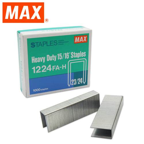 日本进口MAX美克司1224FA-H重型订书针 23/24厚层订书钉1000钉/盒