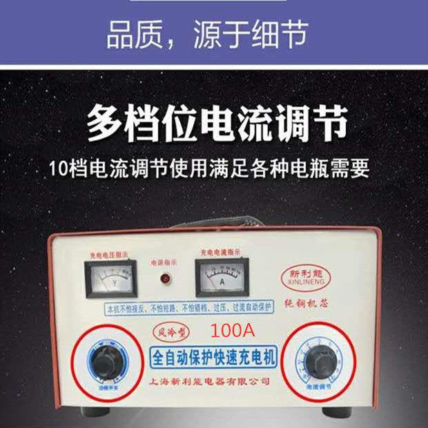 纯铜汽车摩托轿车充电器电瓶充电器6v12v24v蓄电池充电机100A其它